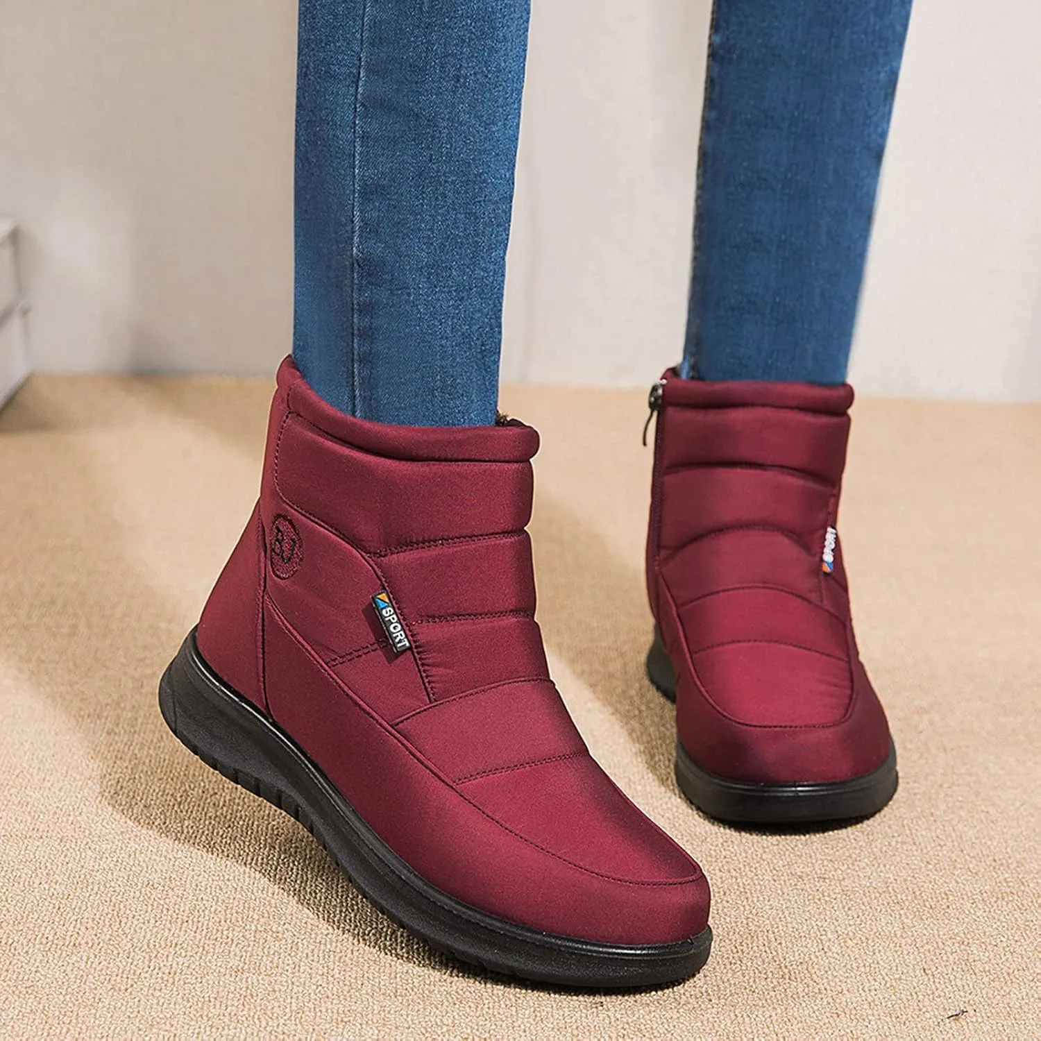 Snow Boots for Women Winter Shoes with Fur Lined Warm Slip On Boots Waterproof Comfortable Outdoor Anti Slip Booties