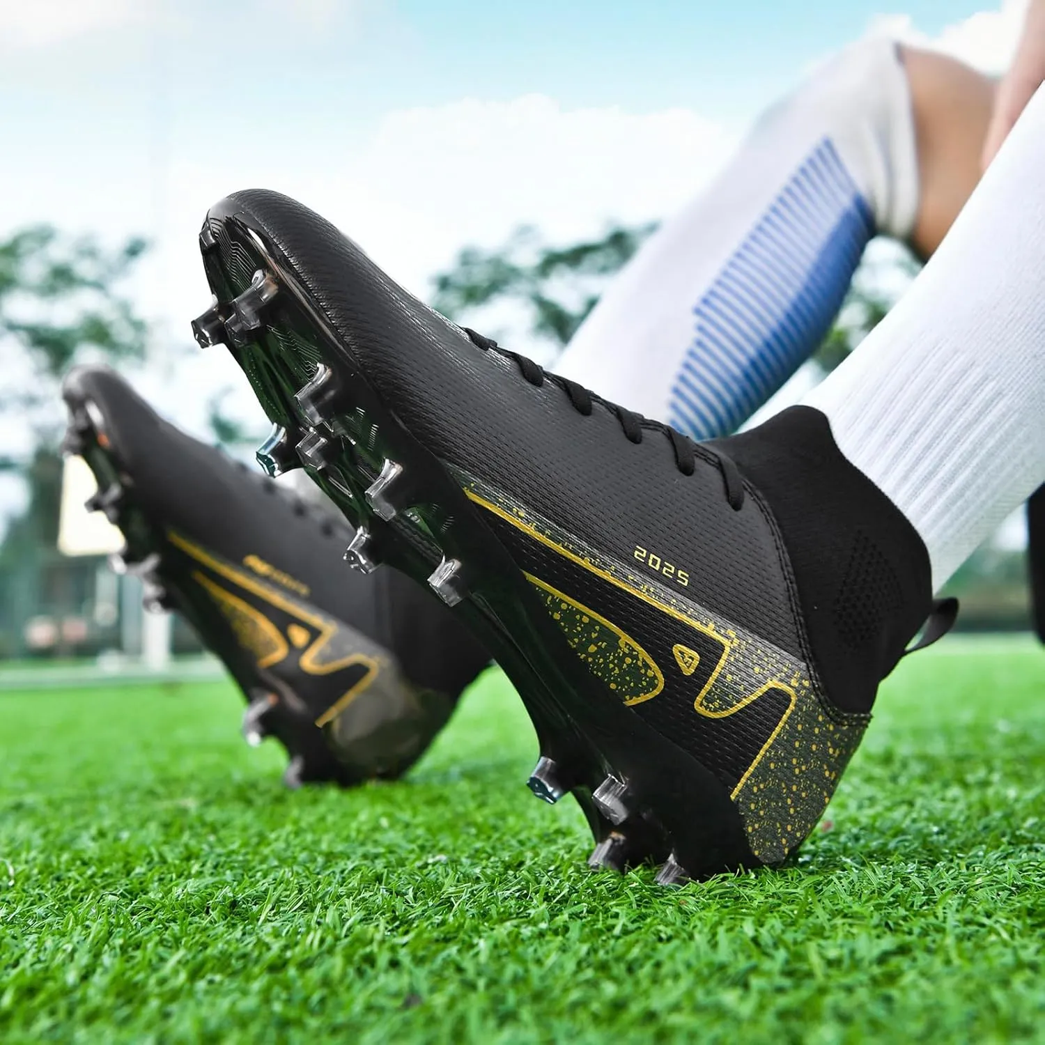 Soccer Cleats for Womens Mens Outdoor Unisex Turf Shoes Youth Rugby Shoes Adult AG FG TF Football Boots Wide Training Sneaker