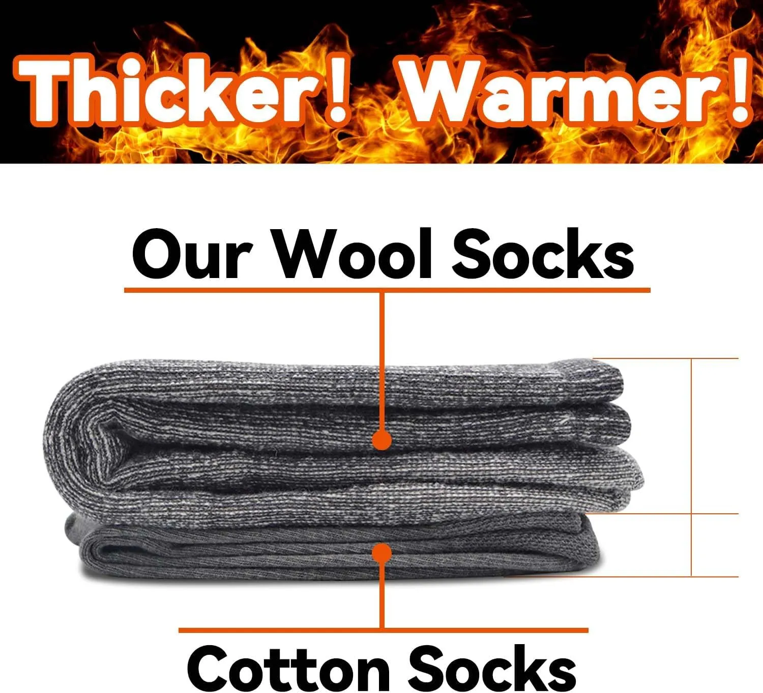 Socks Daze Men's Warm Thick Thermal Merino Wool Hiking Socks Women's Thick Cushioned Crew Boot Socks for Winter Cold 3 Pack