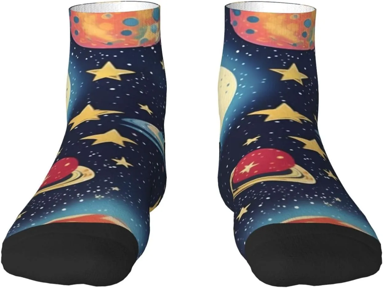 Starry Sky Universe Space Print Tube Socks Cozy For Women Men Casual Ankle Polyester Socks Adult Breathable