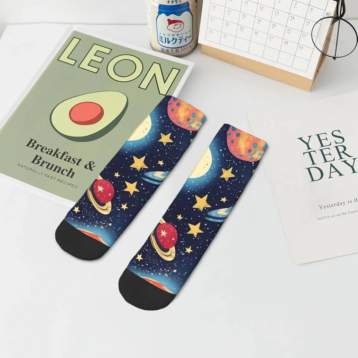 Starry Sky Universe Space Print Tube Socks Cozy For Women Men Casual Ankle Polyester Socks Adult Breathable