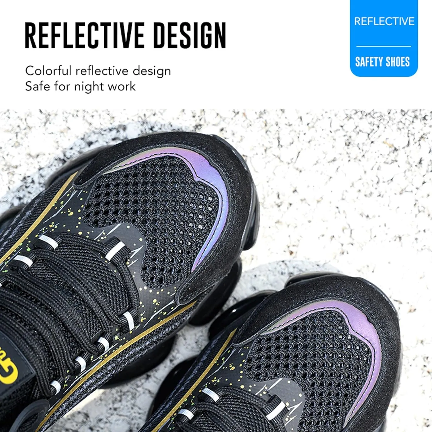 Steel Toe Shoes for Men Women Comfortable Breathable Safety Work Shoes Lightweight Indestructible Puncture Proof Steel Toe Sneakers