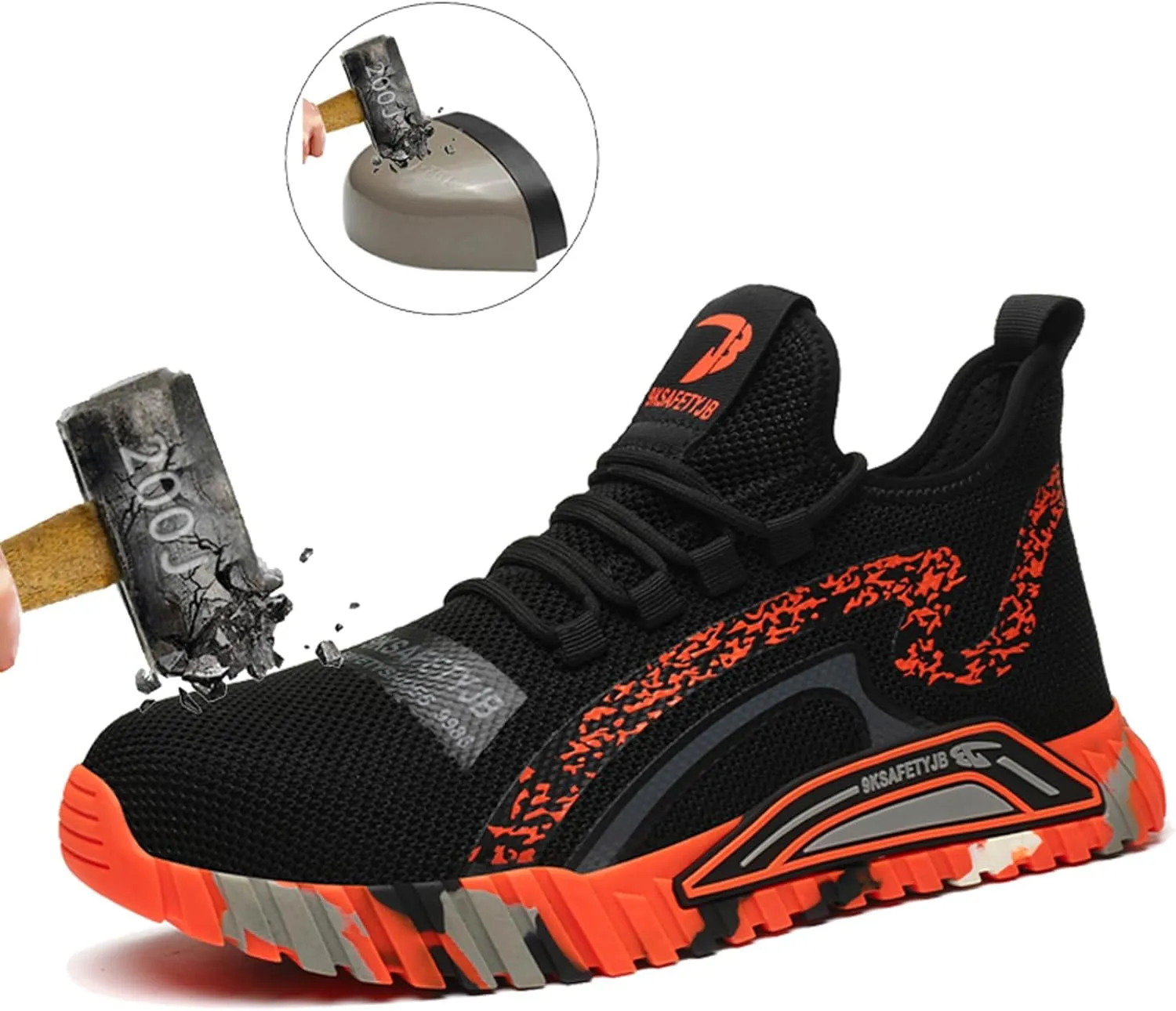 Steel Toe Shoes for Men Women Comfortable Breathable Safety Work Shoes Lightweight Indestructible Puncture Proof Steel Toe Sneakers