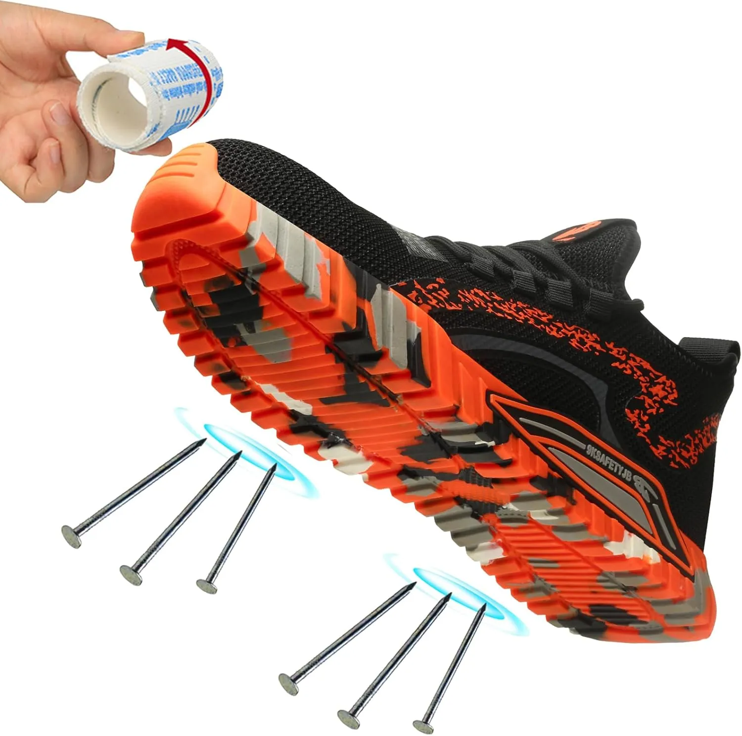 Steel Toe Shoes for Men Women Comfortable Breathable Safety Work Shoes Lightweight Indestructible Puncture Proof Steel Toe Sneakers
