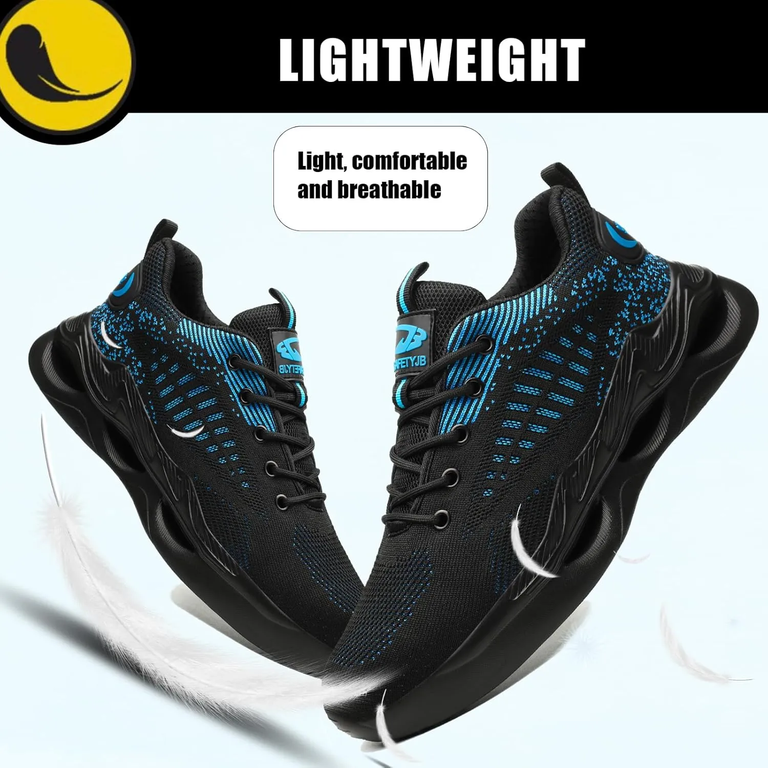 Steel Toe Shoes for Men Women Comfortable Breathable Safety Work Shoes Lightweight Indestructible Puncture Proof Steel Toe Sneakers