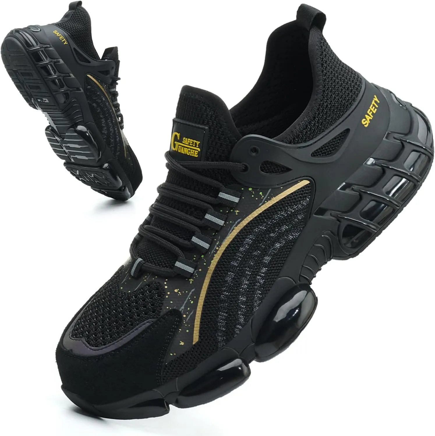 Steel Toe Shoes for Men Women Comfortable Breathable Safety Work Shoes Lightweight Indestructible Puncture Proof Steel Toe Sneakers