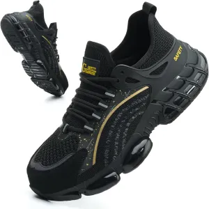 Steel Toe Shoes for Men Women Comfortable Breathable Safety Work Shoes Lightweight Indestructible Puncture Proof Steel Toe Sneakers