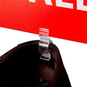 STORE FIXTURES DIRECT Footwear & Handbag Sign Holder for Shoes, Boots, Sneakers & Purses, Sign Clips, 100 Pack