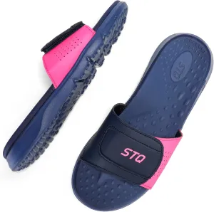 STQ Orthopedic Slides for Women Memory Foam Sandals Arch Support Slide Sandals with Adjustable Hook and Loop