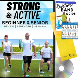 STRENGTHENING EXERCISES FOR SENIORS DVD   Poster   Resistance Band. Renew - Strength - Stamina. DVD Exercise for Seniors and Beginners. Resistance Band Workouts for Seniors. Exercise Seniors DVD.
