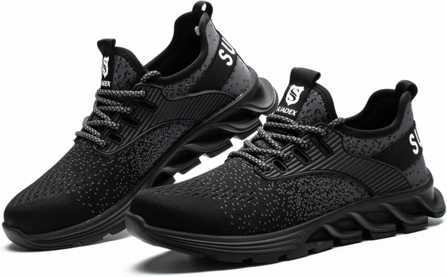 SUADEX Steel Toe Shoes for Men Women Indestructible Safety Work Tennis Shoes Lightweight Comfortable Slip Resistant Breathable Construction Composite Toe Sneakers