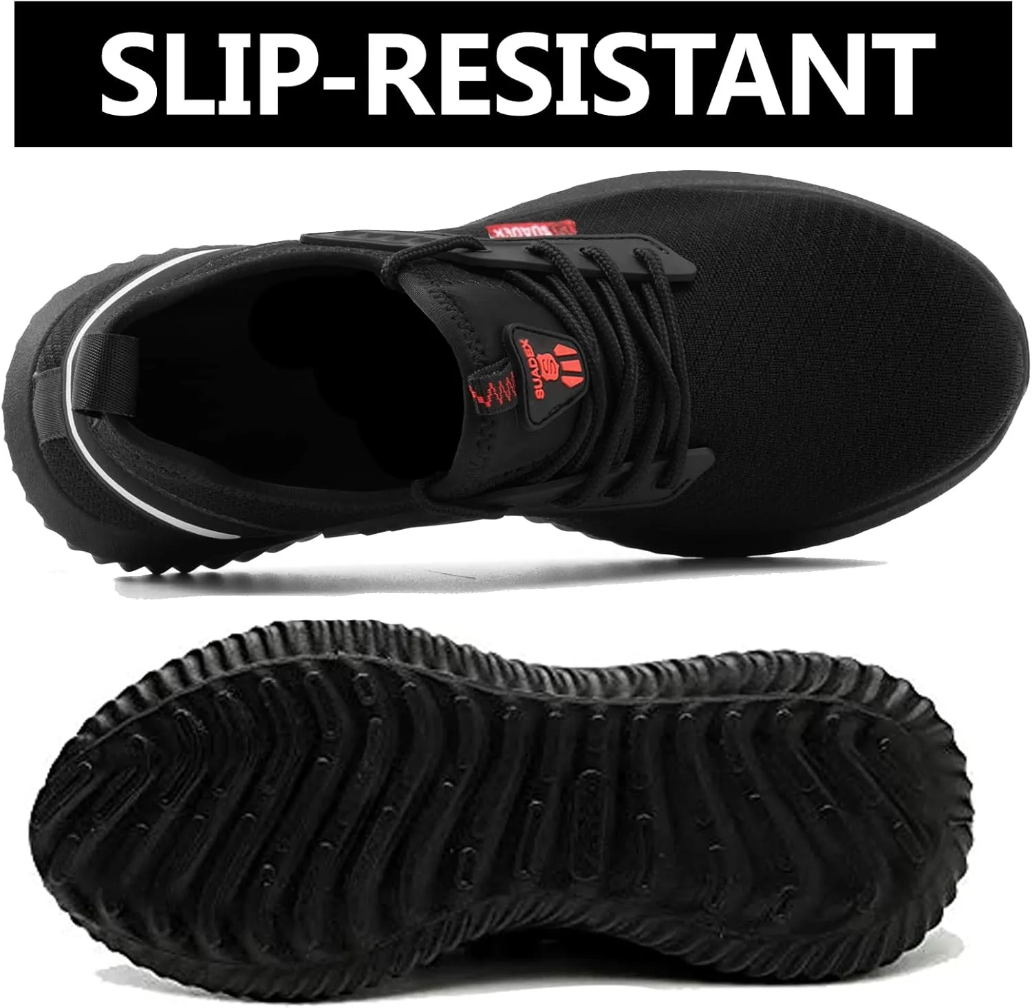 SUADEX Steel Toe Shoes for Men Women Lightweight Safety Work Sneakers for Construction Indestructible Breathable