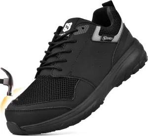 SUADEX Steel Toe Shoes for Men Women Safety Toe Work Shoes Breathable Steel Toe Sneakers Puncture Resistant