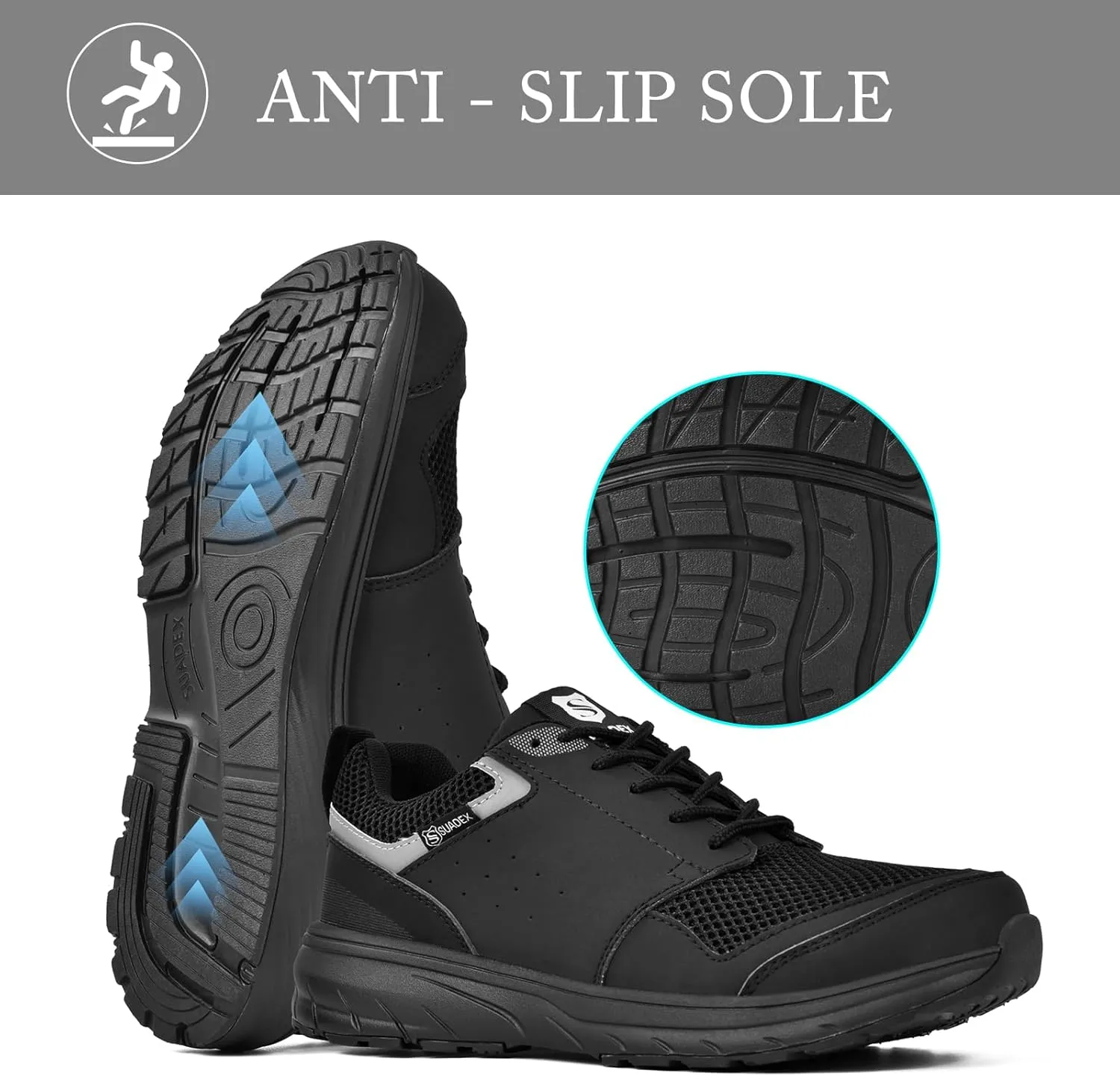 SUADEX Steel Toe Shoes for Men Women Safety Toe Work Shoes Breathable Steel Toe Sneakers Puncture Resistant