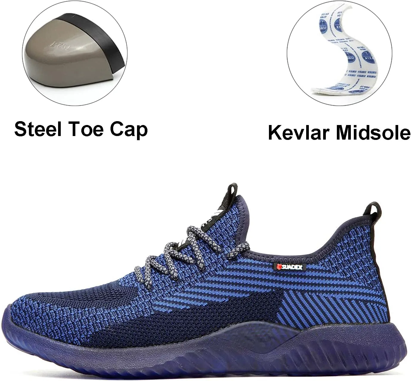 SUADEX Steel Toe Shoes Men Women Indestructible Work Safety Shoes Working Industrial Construction Sneakers