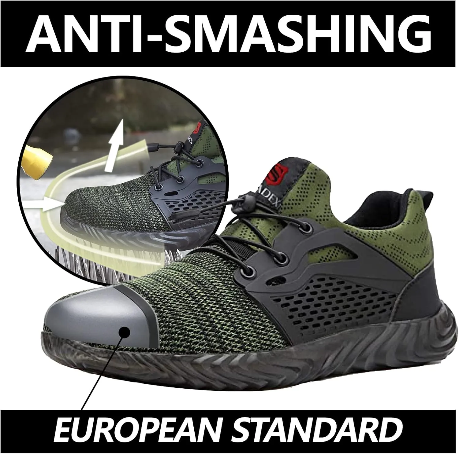 SUADEX Steel Toe Shoes Men Women Indestructible Work Safety Shoes Working Industrial Construction Sneakers