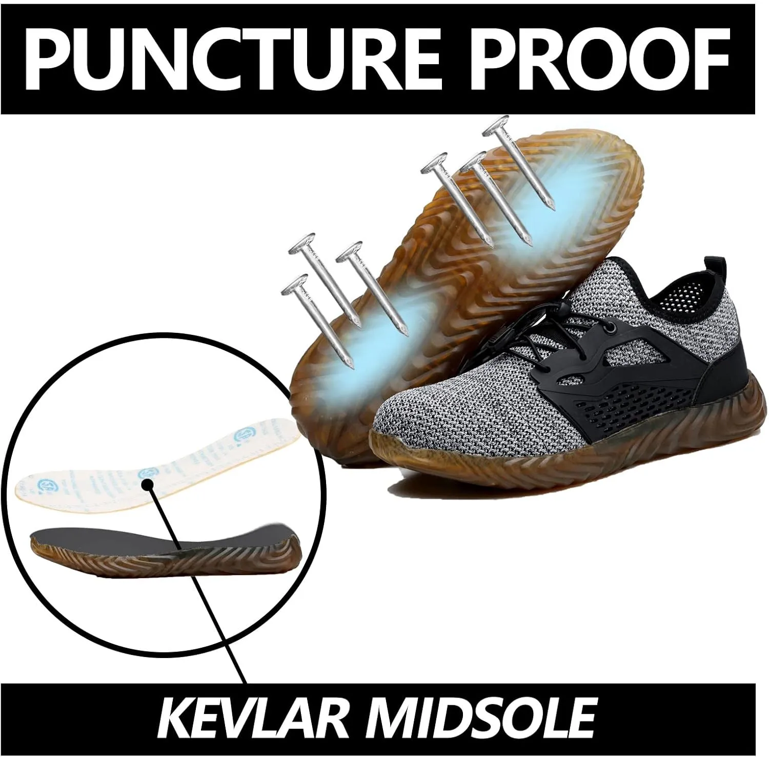 SUADEX Steel Toe Shoes Men Women Indestructible Work Safety Shoes Working Industrial Construction Sneakers