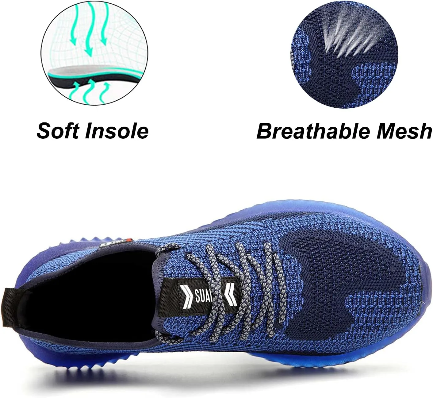 SUADEX Steel Toe Shoes Men Women Indestructible Work Safety Shoes Working Industrial Construction Sneakers