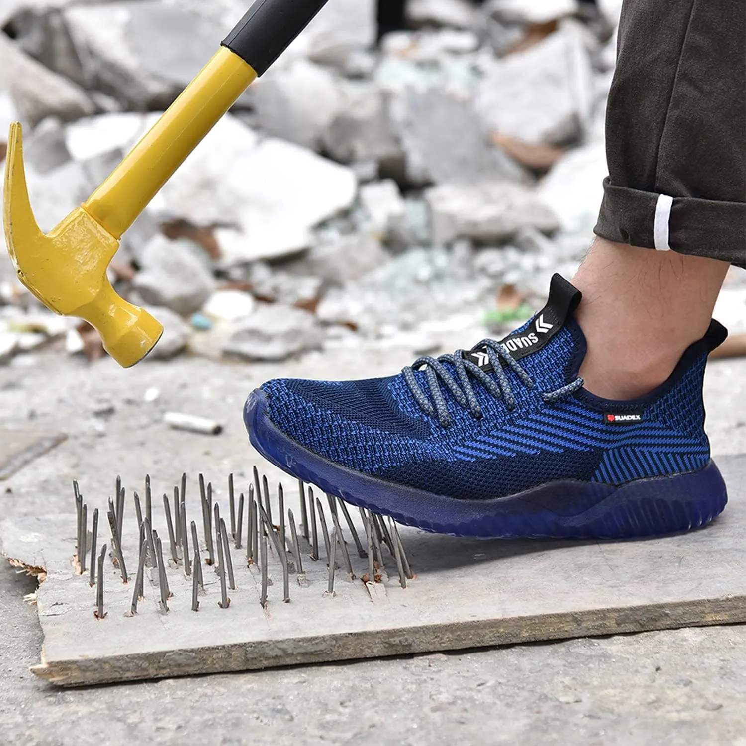 SUADEX Steel Toe Shoes Men Women Indestructible Work Safety Shoes Working Industrial Construction Sneakers