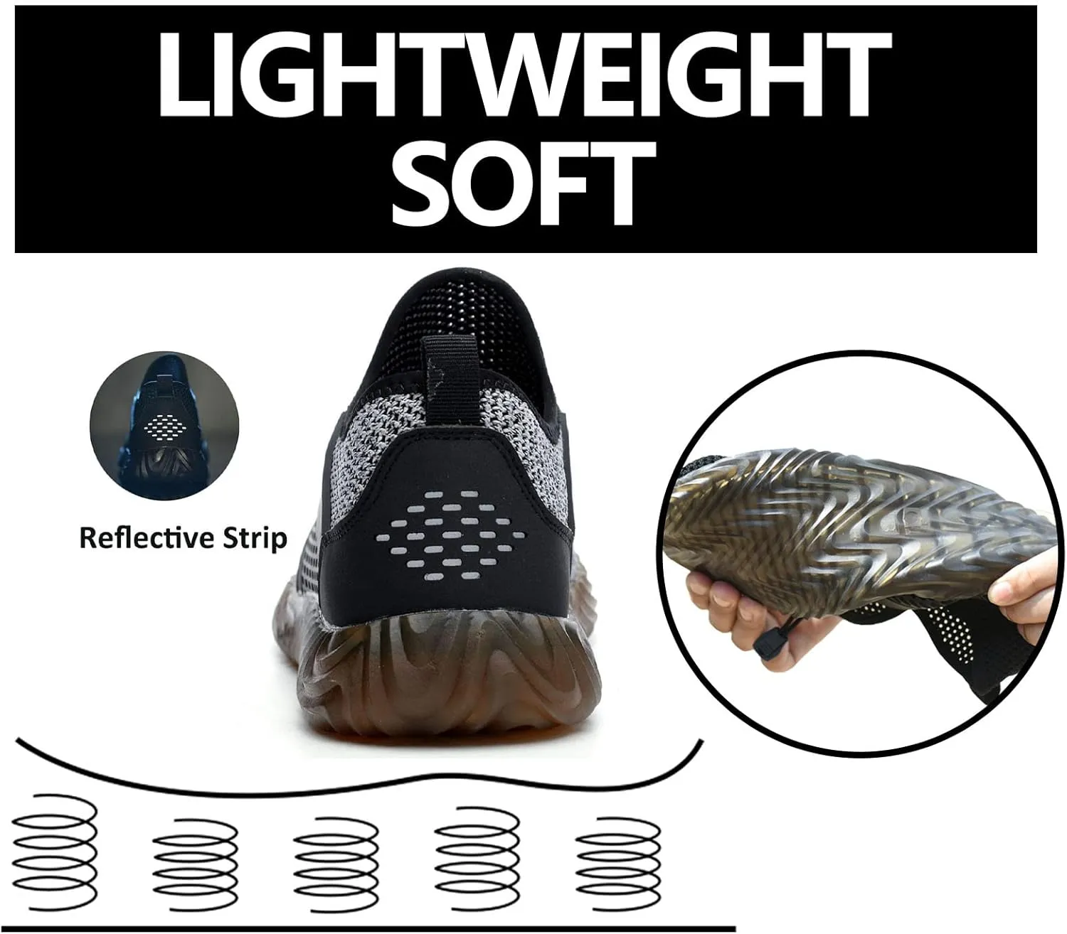 SUADEX Steel Toe Shoes Men Women Indestructible Work Safety Shoes Working Industrial Construction Sneakers