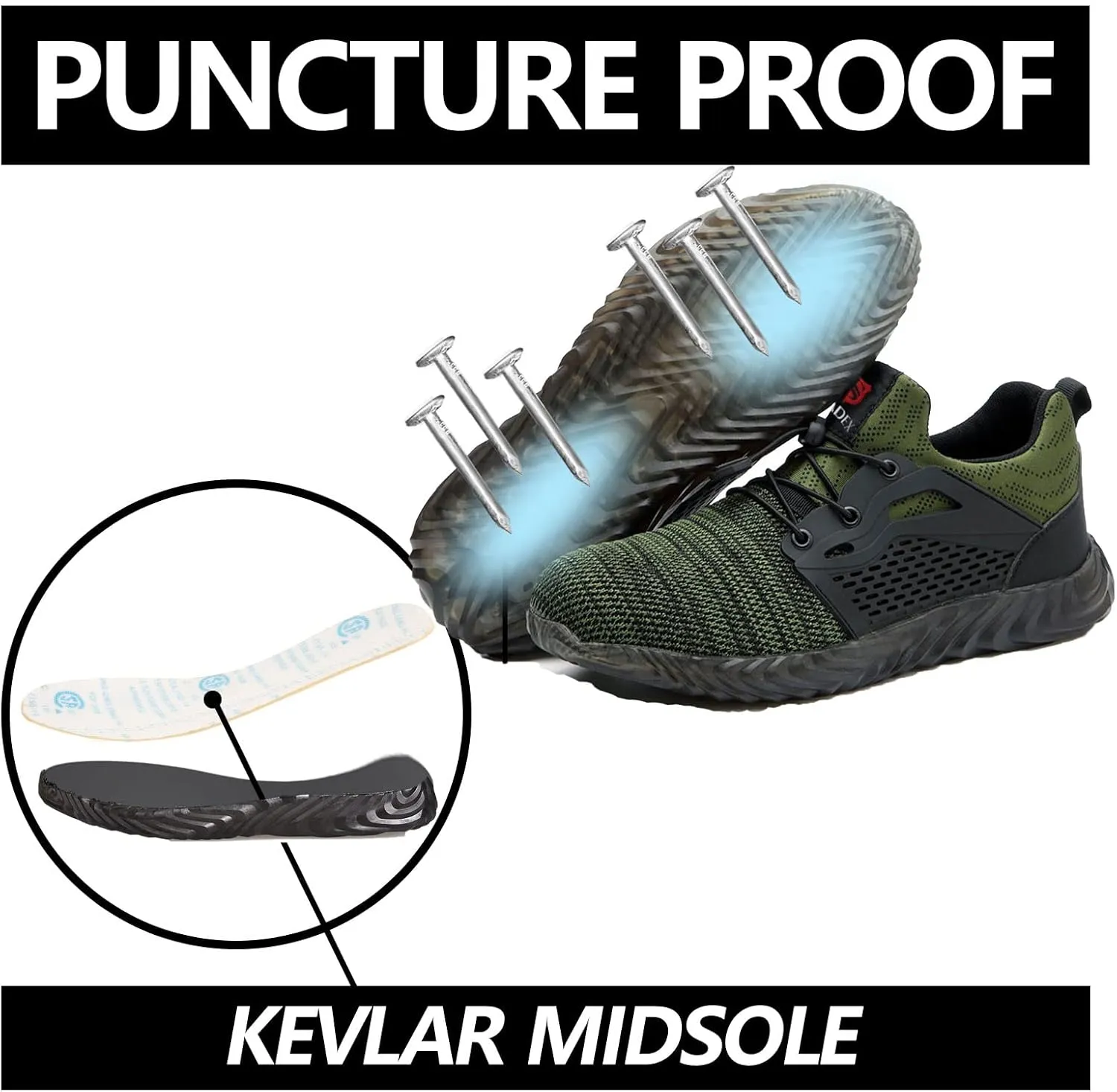 SUADEX Steel Toe Shoes Men Women Indestructible Work Safety Shoes Working Industrial Construction Sneakers