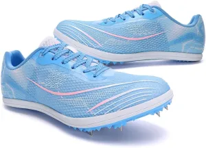 Succttssful Mens Breathable Track and Field Shoes for Jumping - Womens Lightweight Professional Track Race Shoes for Running