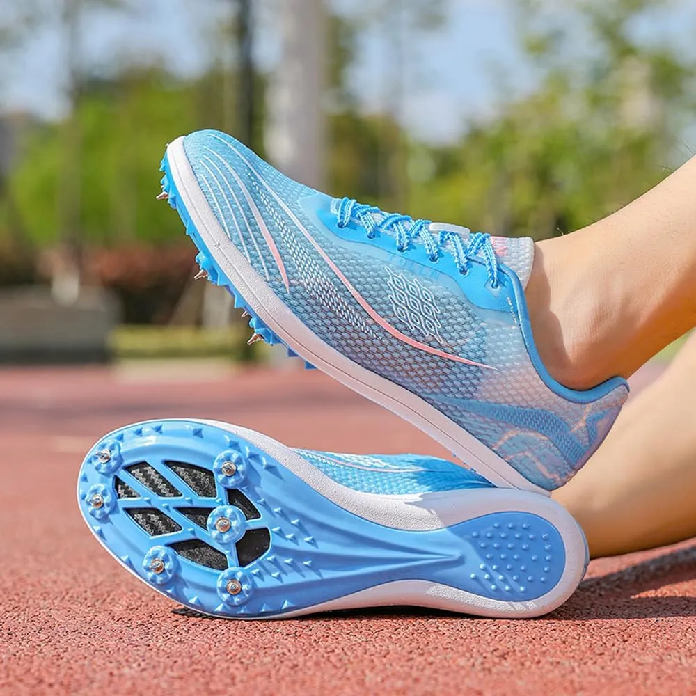 Succttssful Mens Breathable Track and Field Shoes for Jumping - Womens Lightweight Professional Track Race Shoes for Running