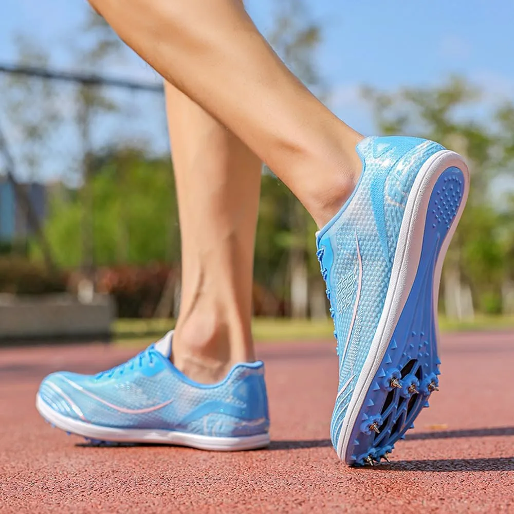 Succttssful Mens Breathable Track and Field Shoes for Jumping - Womens Lightweight Professional Track Race Shoes for Running