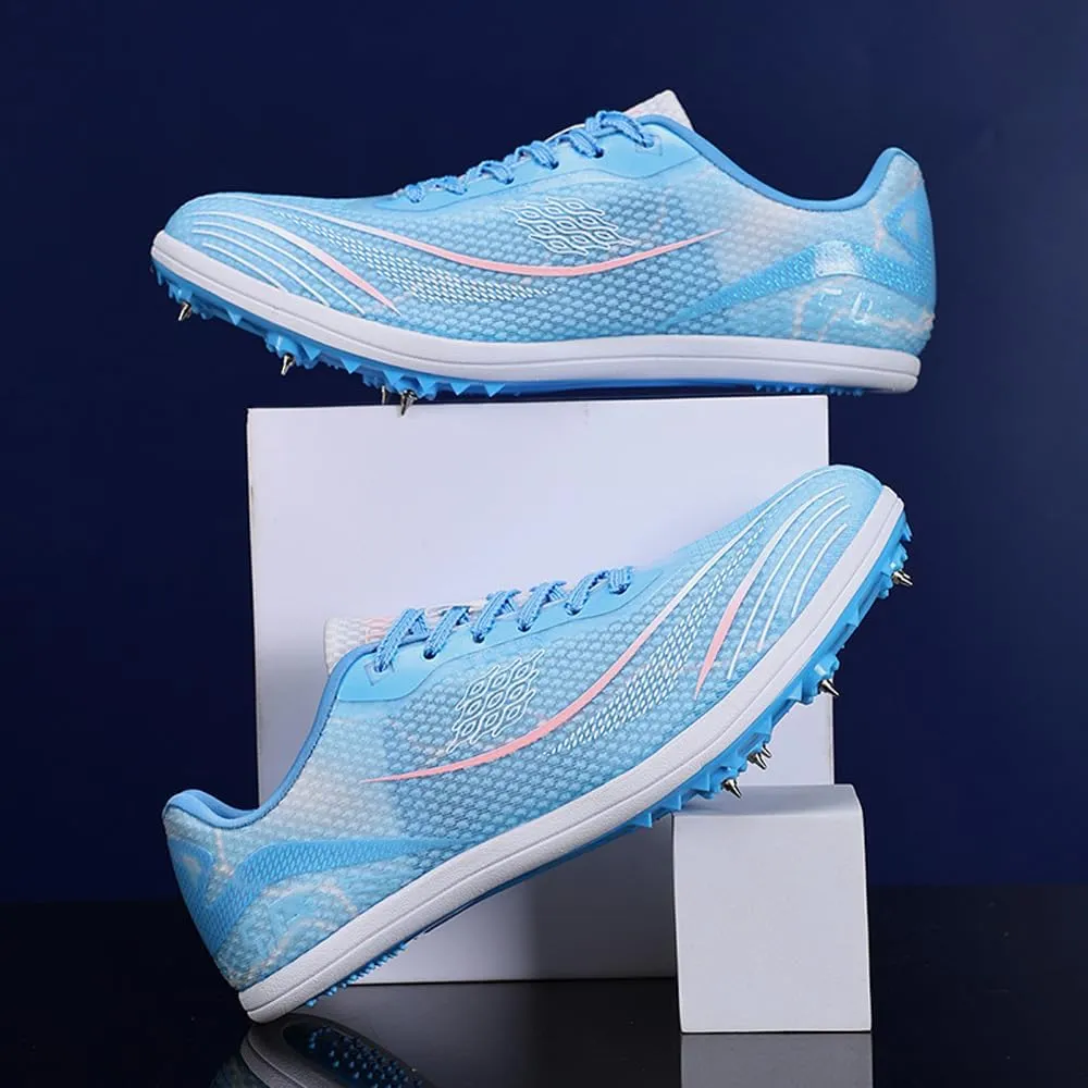 Succttssful Mens Breathable Track and Field Shoes for Jumping - Womens Lightweight Professional Track Race Shoes for Running