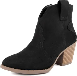 Sugar Women's Ankle Boots Western Cowgirl Chucky Side-Zip Classic Country Heels Boots for Women – Lightweight & Comfortable - (Medium-Wide Width) Torch