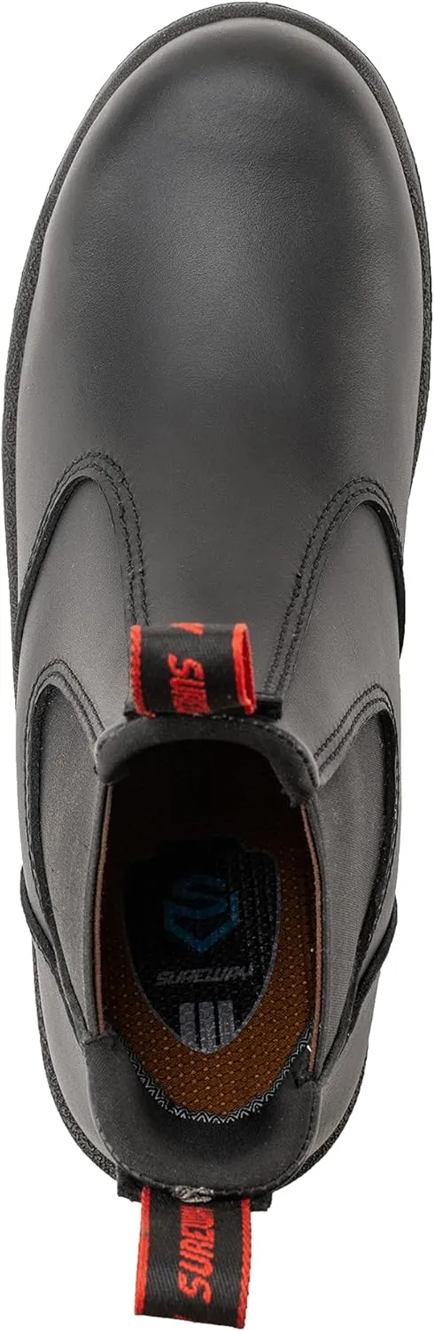 SUREWAY Men's Slip-On Work Boots for Men,Full Grain Leather,Anti-Static,Water/Slip Resistant,Fire Station Mechanic Industrial Construction Safety Boots/Shoes for Men