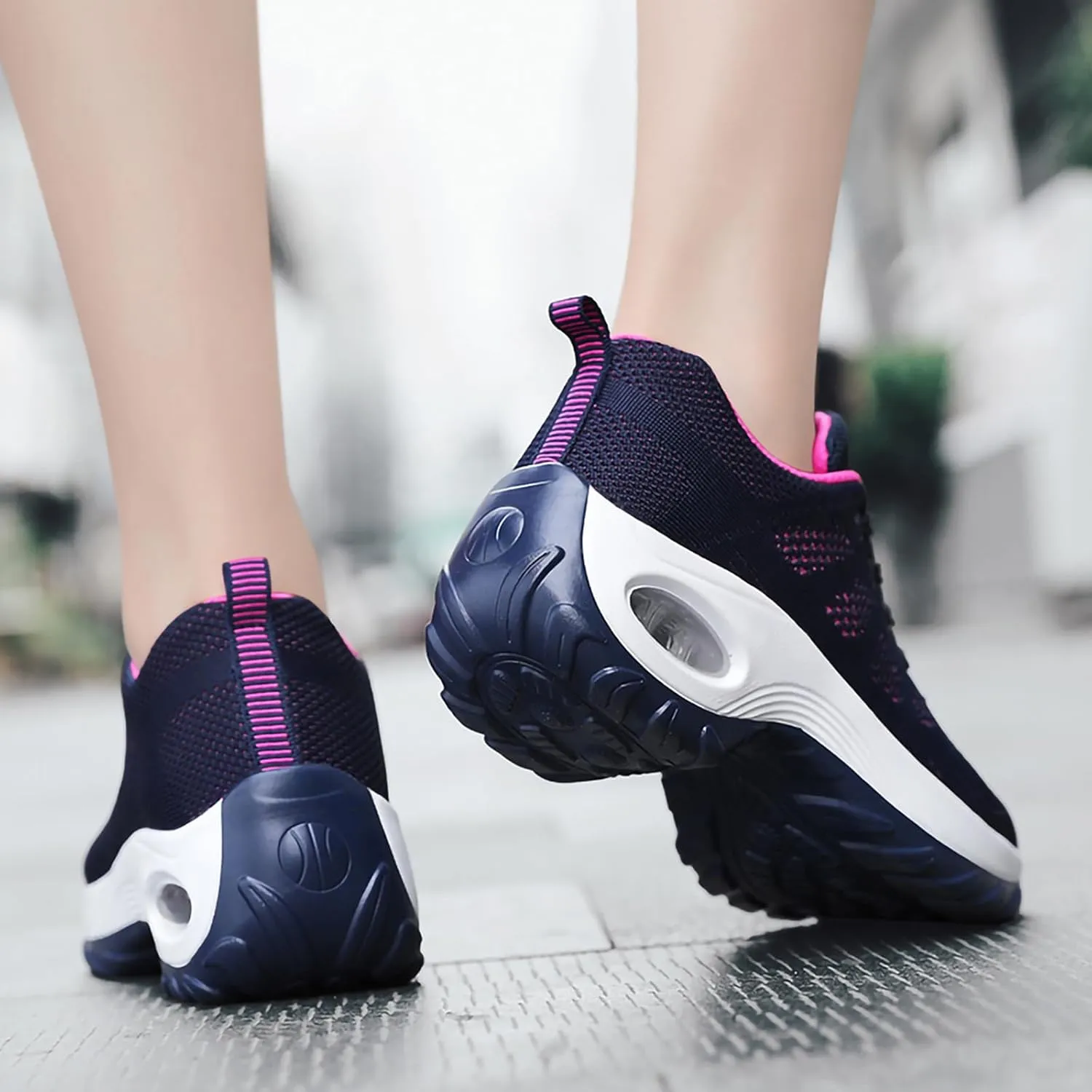 SWDZM Women Breathable Dance Sneakers Air Cushion Split Sole Athletic Dance Walking Shoes