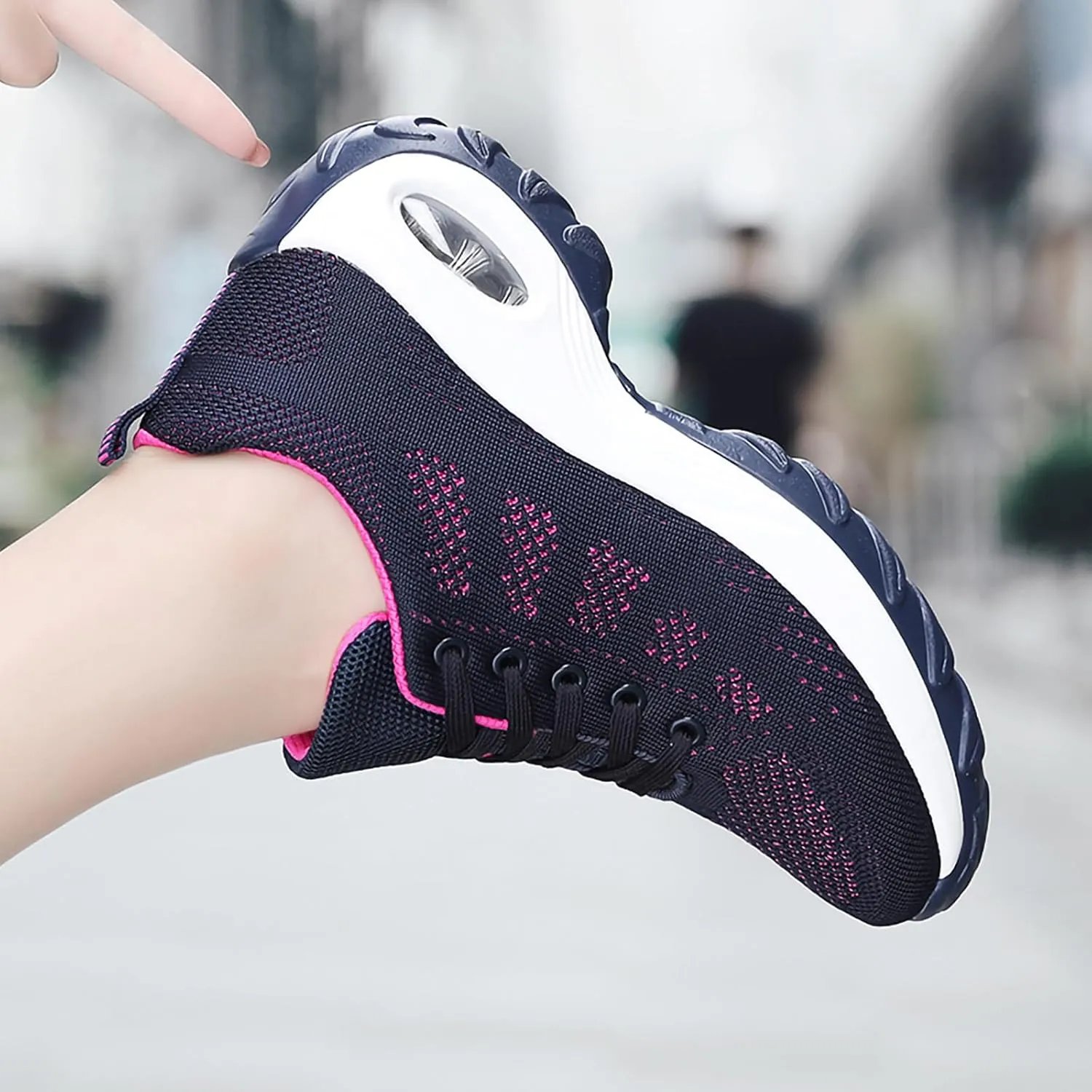 SWDZM Women Breathable Dance Sneakers Air Cushion Split Sole Athletic Dance Walking Shoes