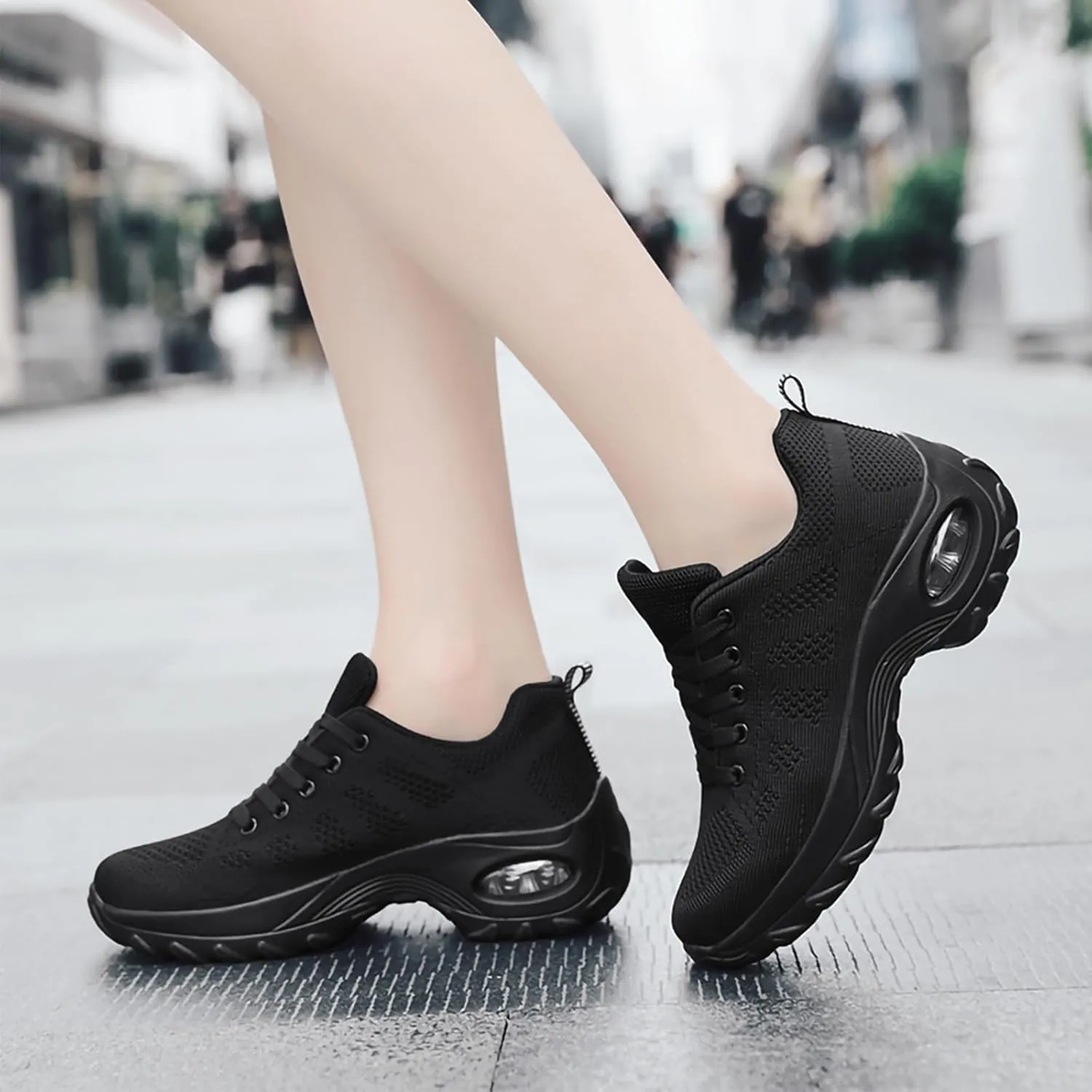SWDZM Women Breathable Dance Sneakers Air Cushion Split Sole Athletic Dance Walking Shoes
