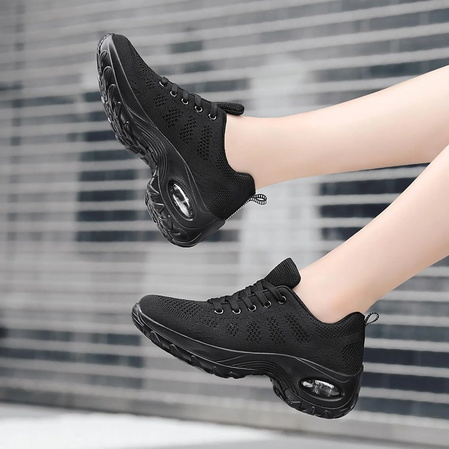 SWDZM Women Breathable Dance Sneakers Air Cushion Split Sole Athletic Dance Walking Shoes