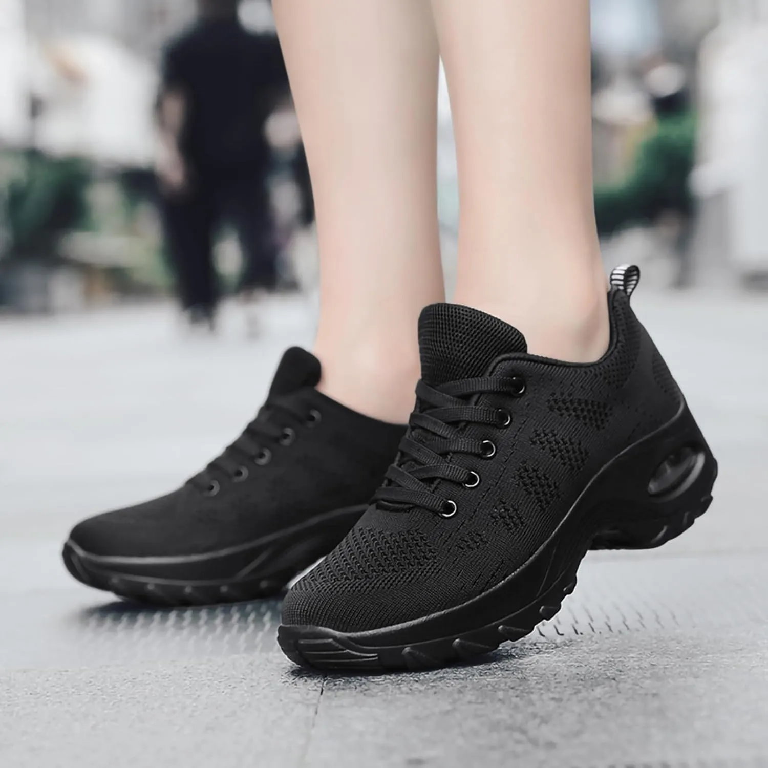 SWDZM Women Breathable Dance Sneakers Air Cushion Split Sole Athletic Dance Walking Shoes