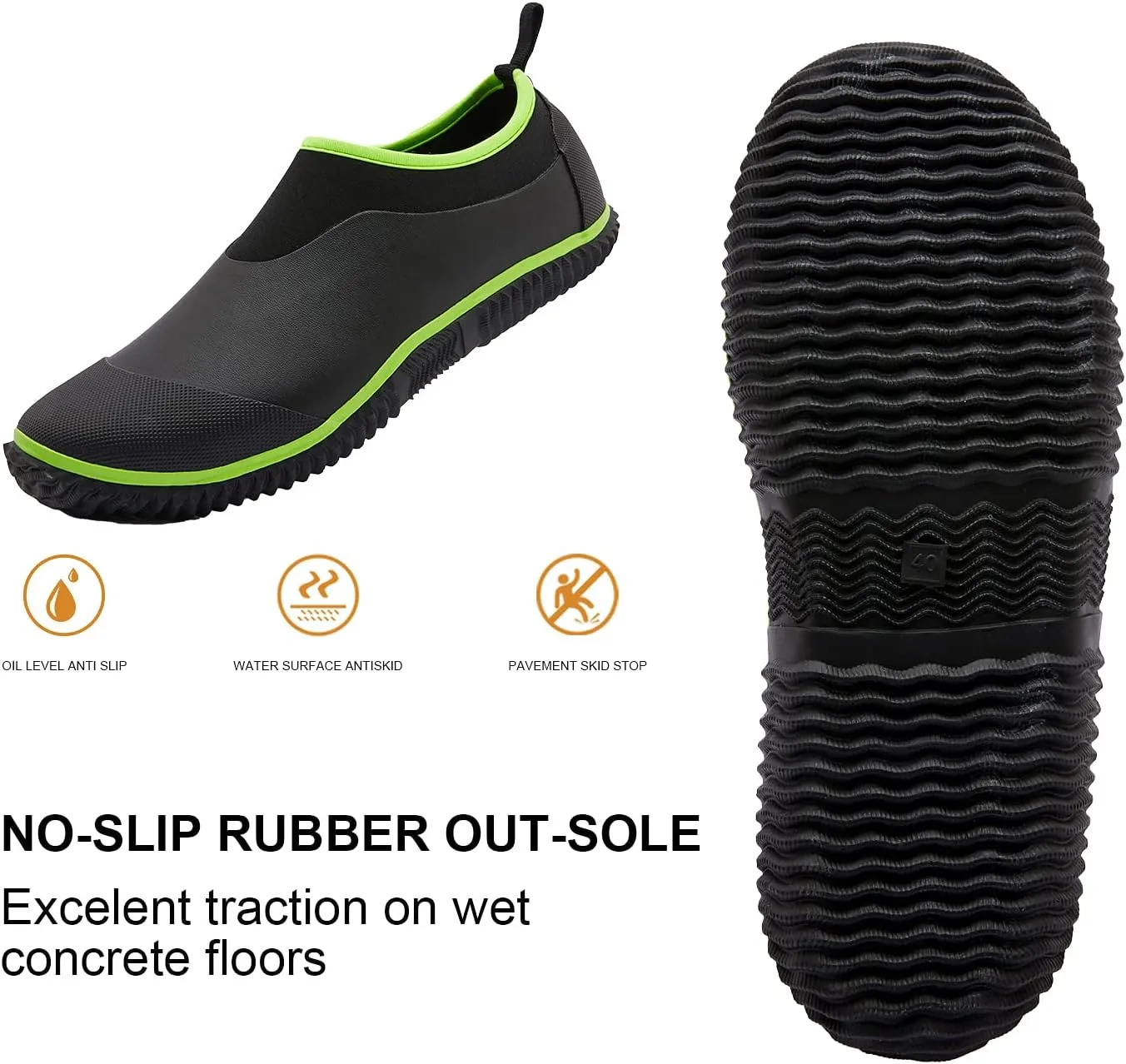 SWIFTFROG Men’s Garden Boots - Unisex Waterproof Ankle Slip-On Footwear Rubber Rain Boots for Men Women Outdoor,Camping,Gardening