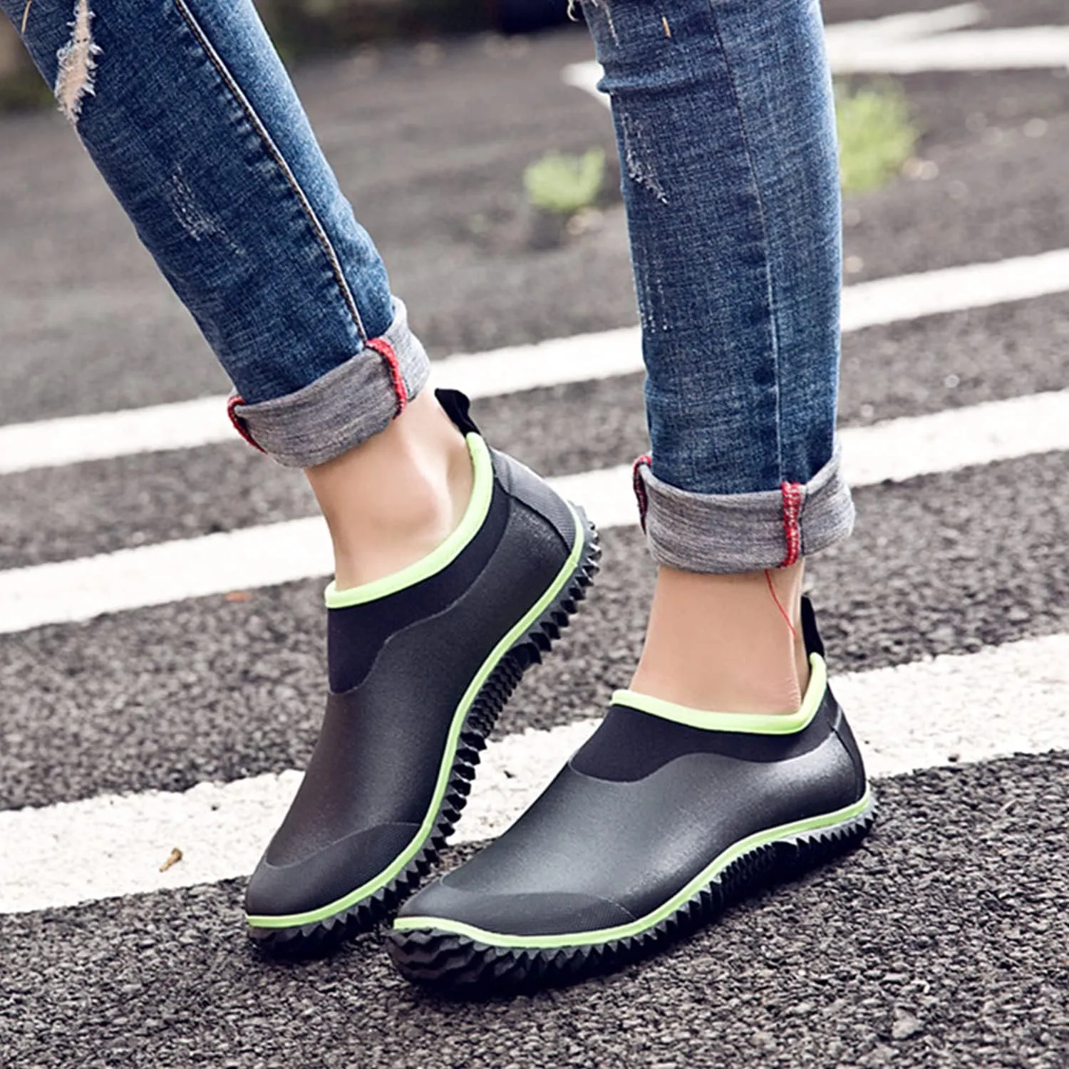 SWIFTFROG Men’s Garden Boots - Unisex Waterproof Ankle Slip-On Footwear Rubber Rain Boots for Men Women Outdoor,Camping,Gardening