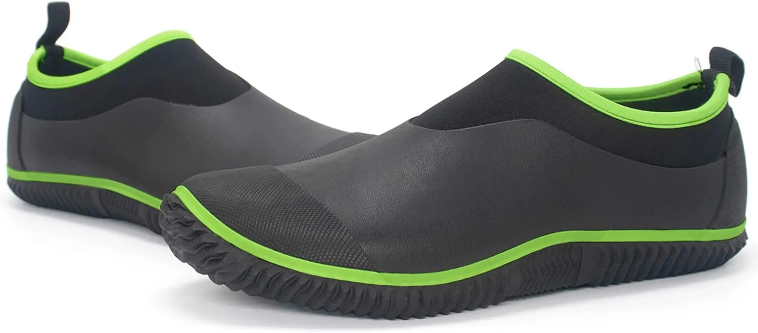 SWIFTFROG Men’s Garden Boots - Unisex Waterproof Ankle Slip-On Footwear Rubber Rain Boots for Men Women Outdoor,Camping,Gardening