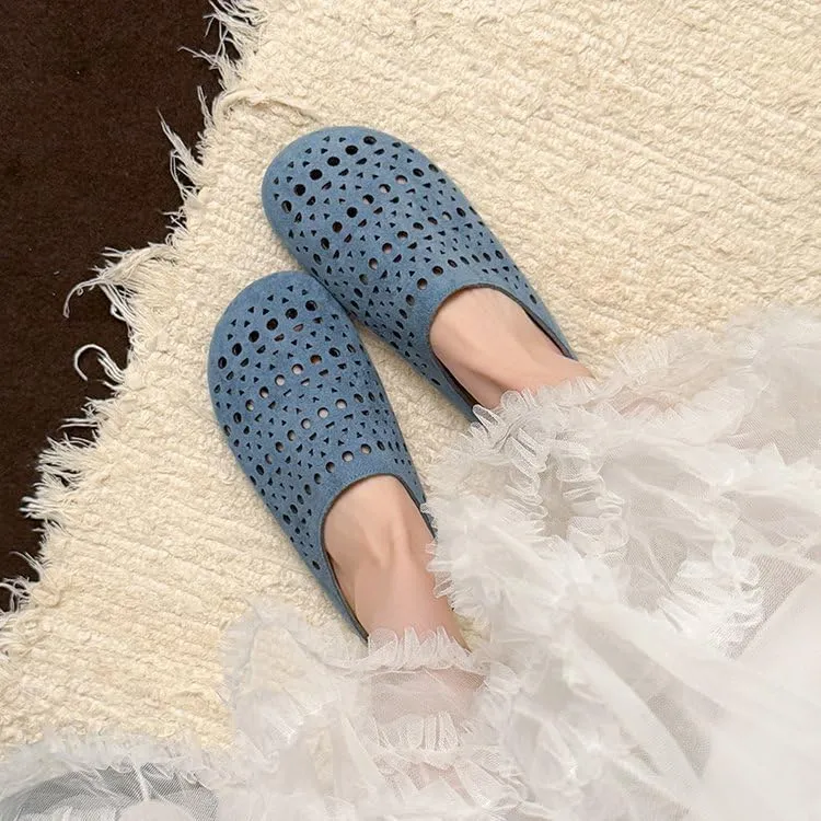 Thick-Soled Bag Head Slippers for Women's Outer wear 2025 New Hollow Lazy one-Pedal Half Slippers,Wear-Resistant and Lightweight, Skin-Friendly, Breathable and Comfortable