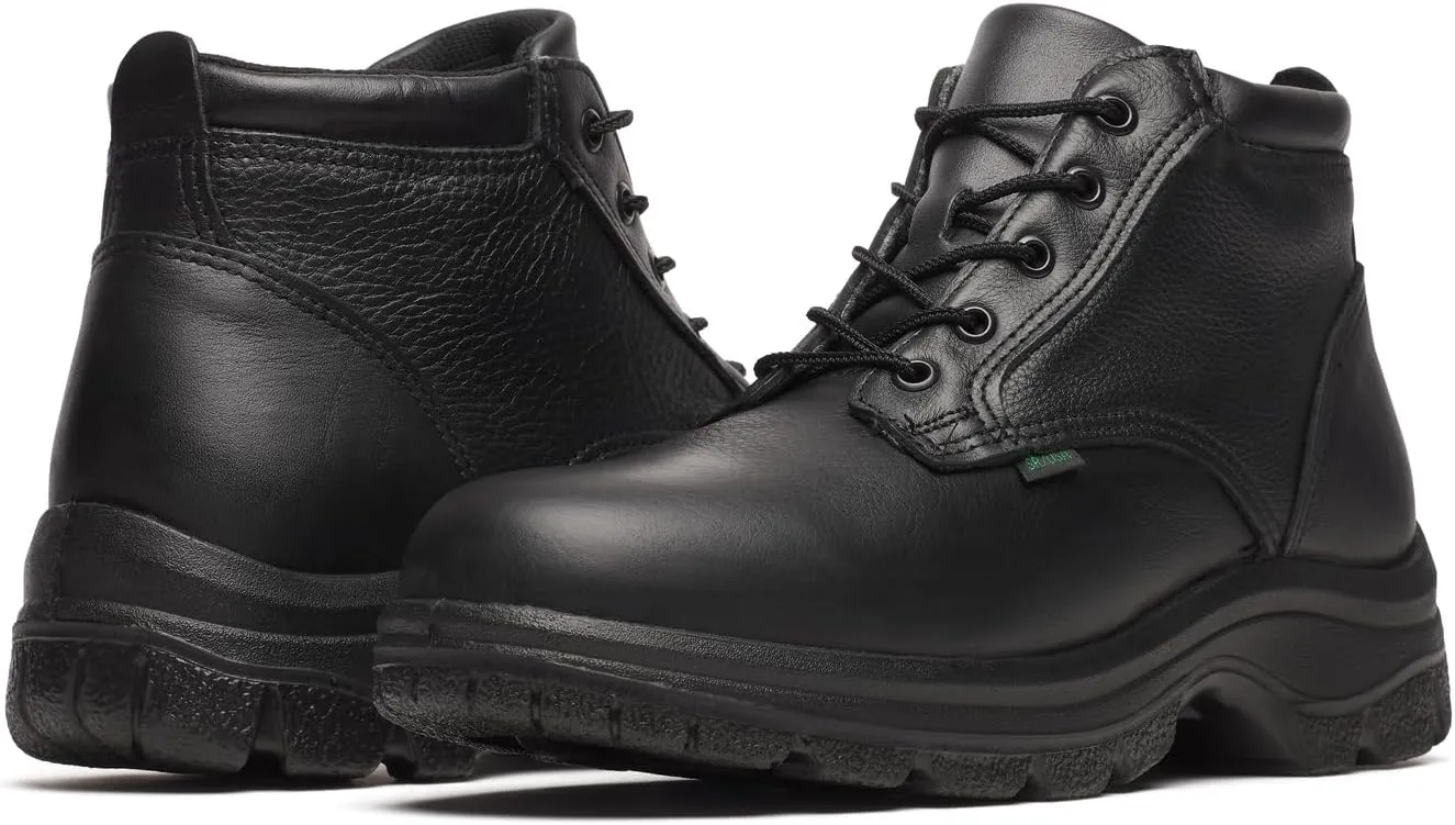Thorogood Soft Streets Chukka Boots for Men - Premium Black Leather with Comfort Insole and Slip-Resistant Outsole; Berry Compliant and Postal Certified