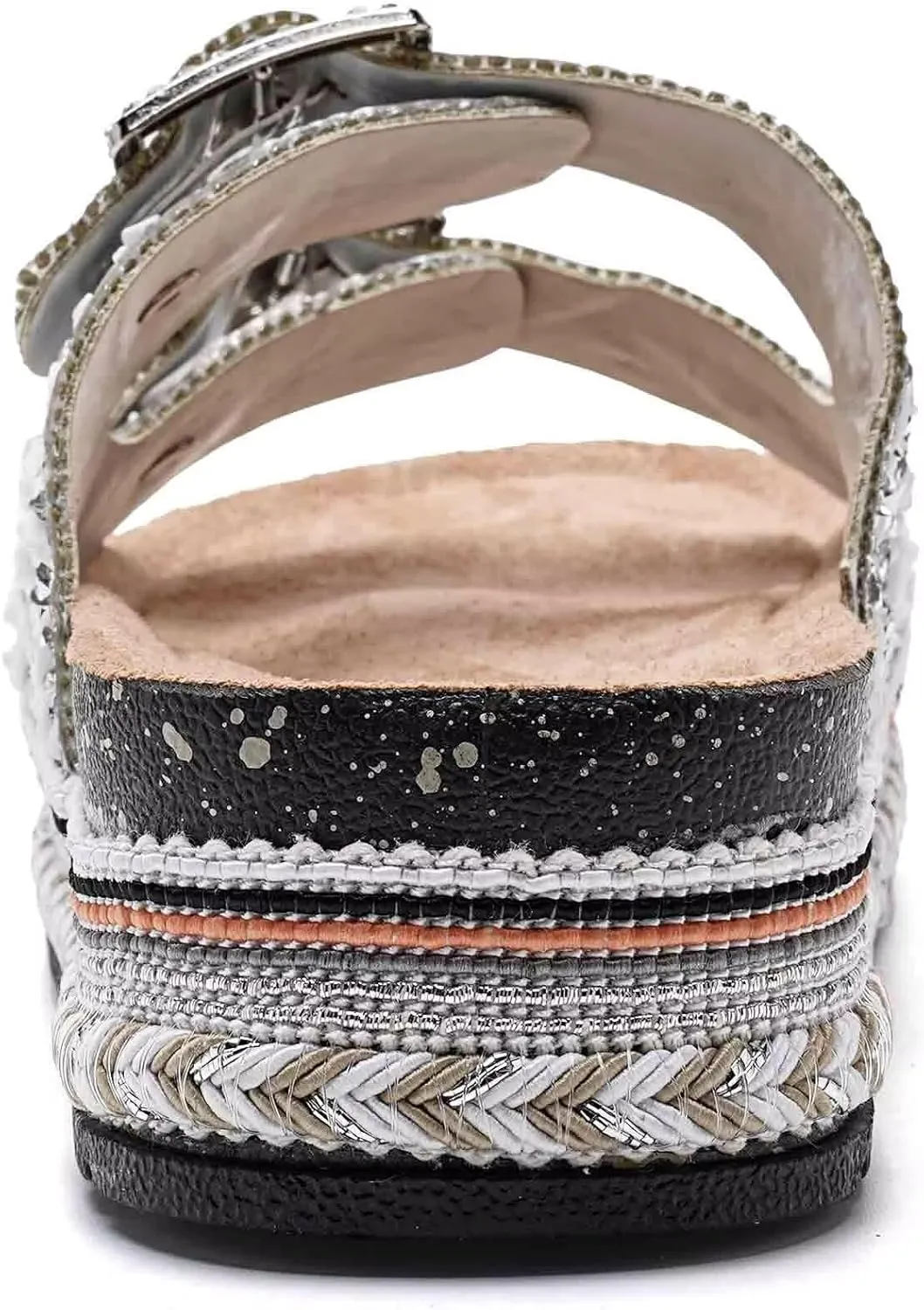Torotto Womens Slides with Cork Footbed Open Toe Adjustable Webbing Flat Sandals for Walking | Beach | Indoor
