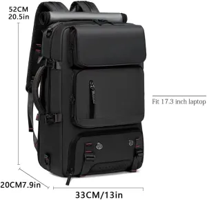 Travel Backpack for Men Women, Personal Item Travel Bag with Multi-Pockets, Carry on Backpack Fits 17.3/15.6inch Laptop (Black, 17.3 inch)