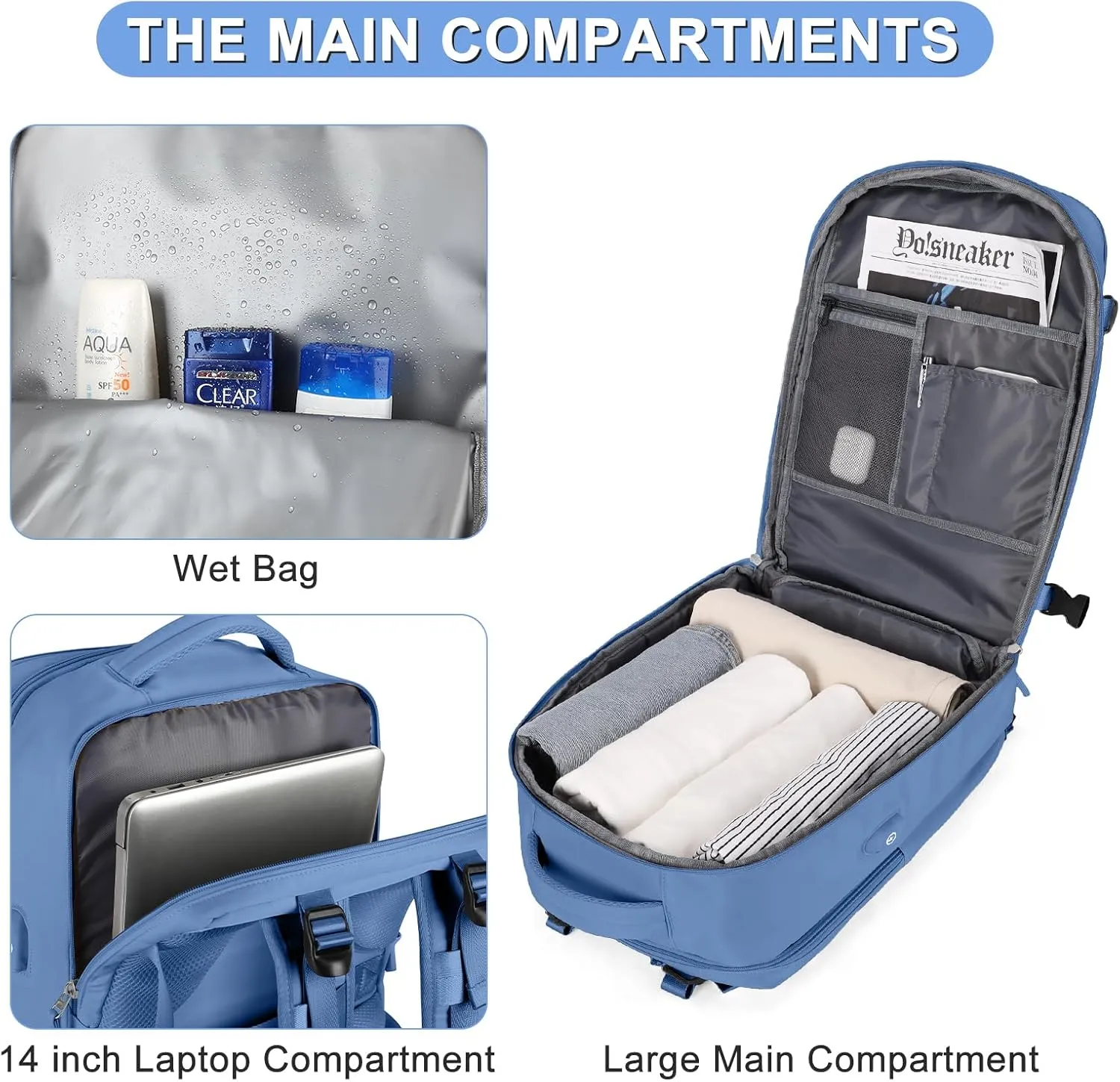 Travel Backpack for Women Airline Approved Carry on Backpack for Airplanes Mochila De Viaje Personal Item Travel Bag Spirit Airlines Personal Item Bag 18x14x8 Backpack for Traveling on Airplane