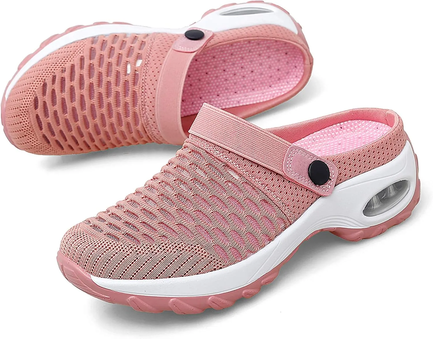 Trsorini Mules Clogs for Women Summer Air Cushion Platform Mesh Mules Sneaker Sandals for Female Lightweight Beach Shoes Outdoor Slippers Walking Shoes