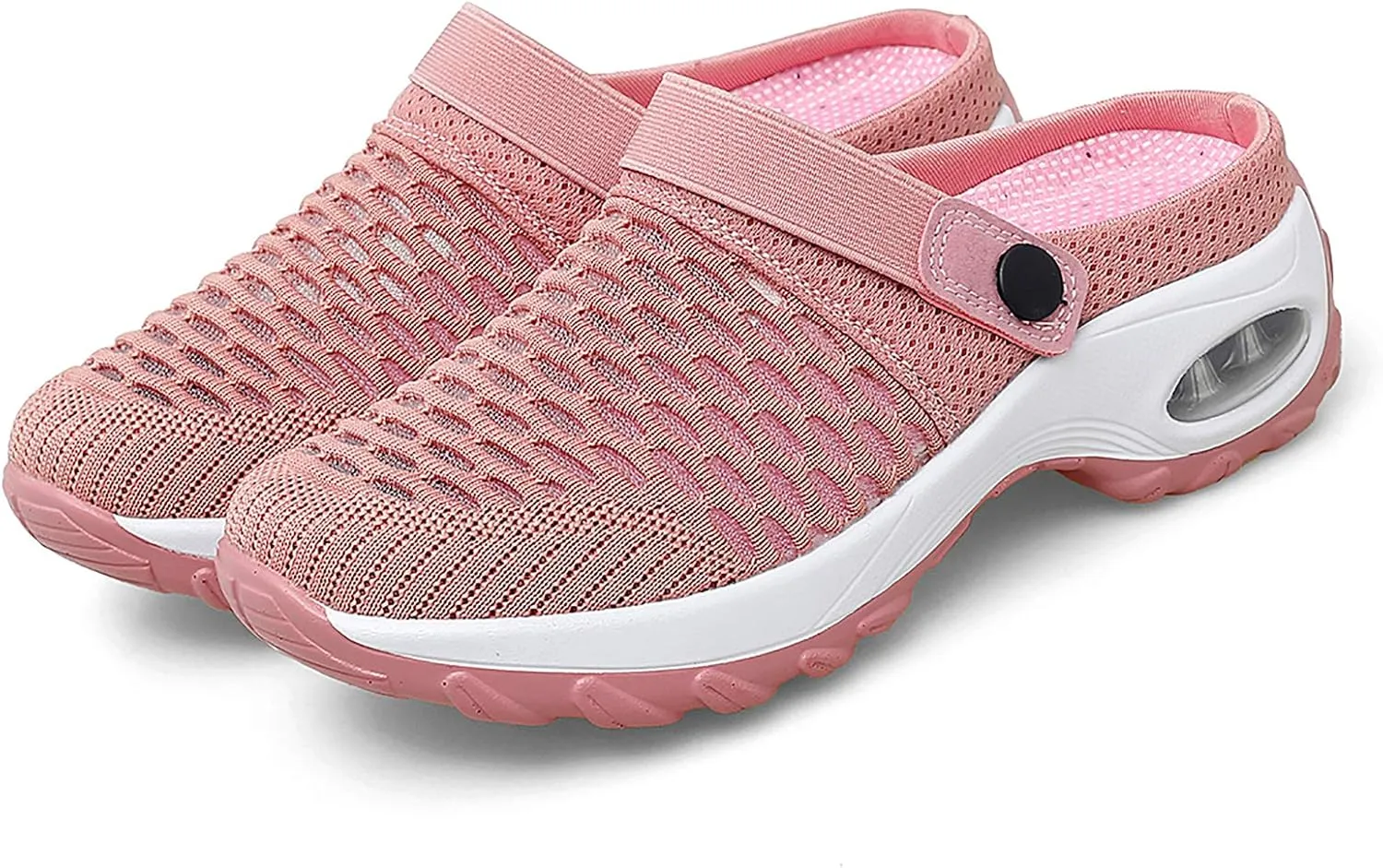 Trsorini Mules Clogs for Women Summer Air Cushion Platform Mesh Mules Sneaker Sandals for Female Lightweight Beach Shoes Outdoor Slippers Walking Shoes