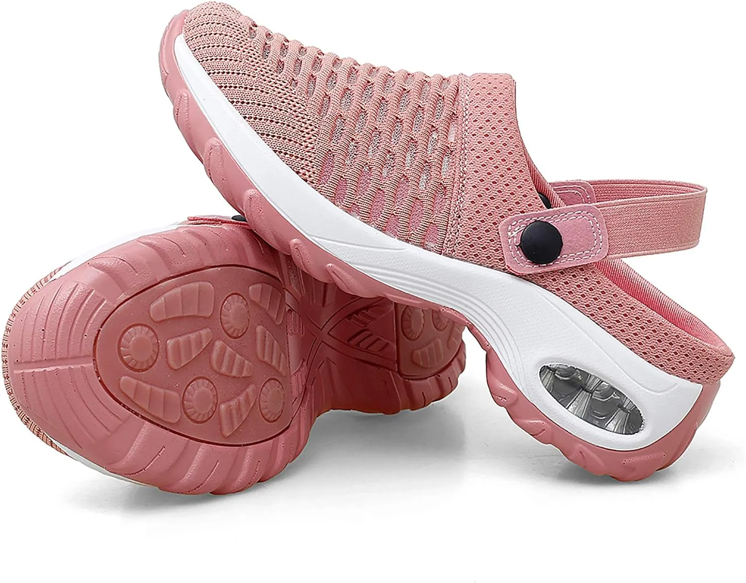 Trsorini Mules Clogs for Women Summer Air Cushion Platform Mesh Mules Sneaker Sandals for Female Lightweight Beach Shoes Outdoor Slippers Walking Shoes