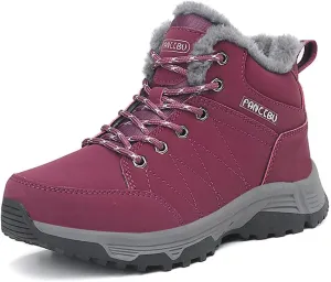 UIKGITP Womens Winter Sport Waterproof Boots Snow Boots Fur Lined Warm Ankle Boots Slip On Stylish Fuzzy Hiking Women Booties