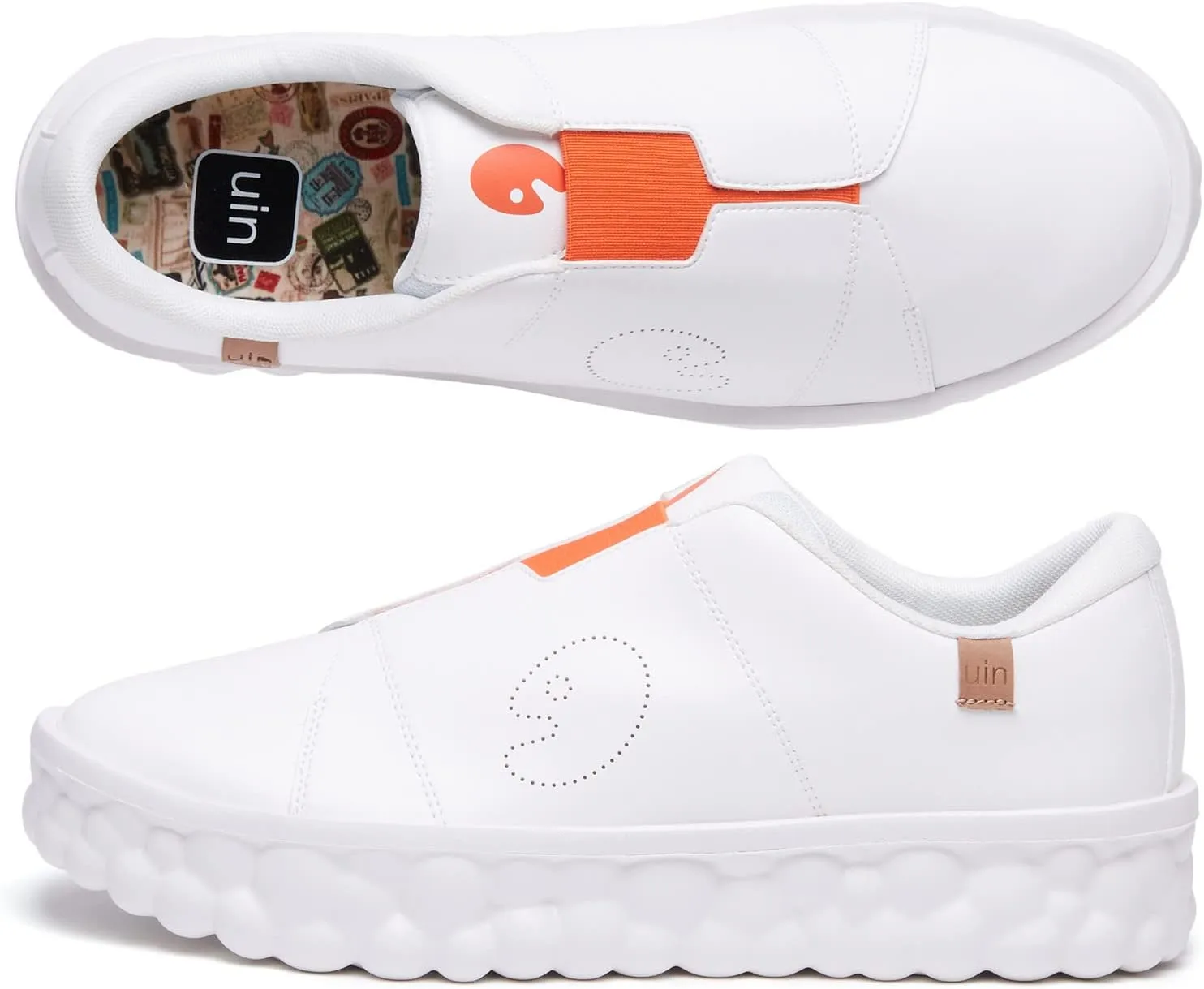 UIN Men's Fashion Sneakers Lightweight Walking Casual Slip Ons Art Painted Athletic Travel Skate Shoes Las Ramblas