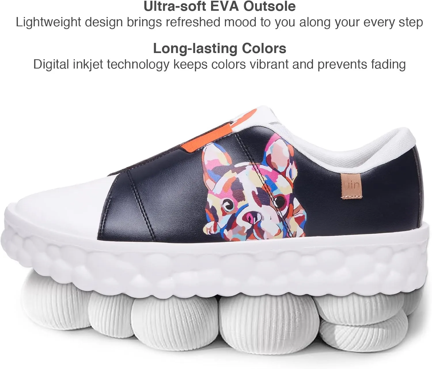 UIN Men's Fashion Sneakers Lightweight Walking Casual Slip Ons Art Painted Athletic Travel Skate Shoes Las Ramblas